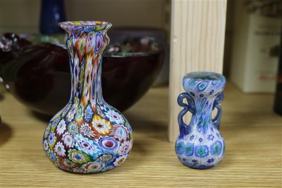 A group of Millefiori and other art glass